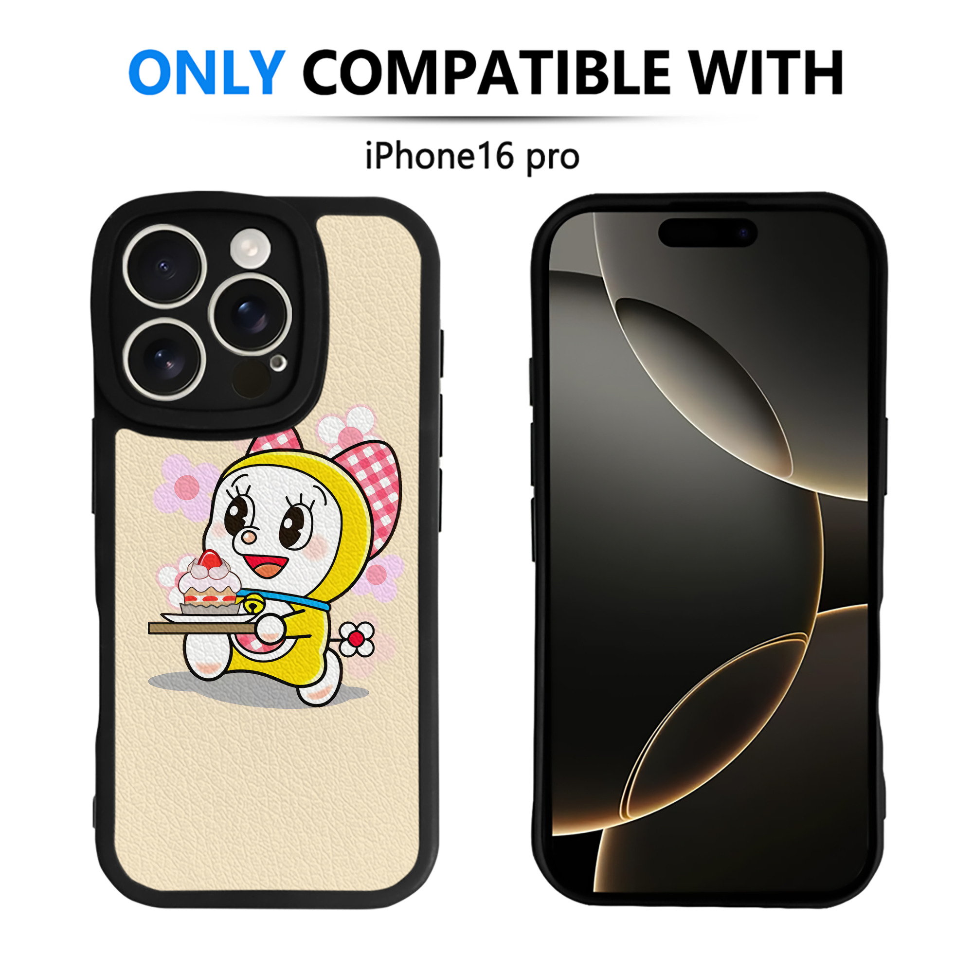 （画像用） ドラえもん Doraemon 【iPhone 16シリーズ対応】シリコンスマホケース（レザー調） 材質：シリコン